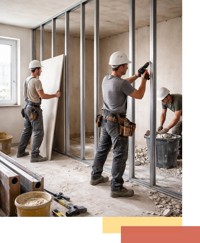 Перенос гипсокартонной перегородки в Химках профессионально и быстро