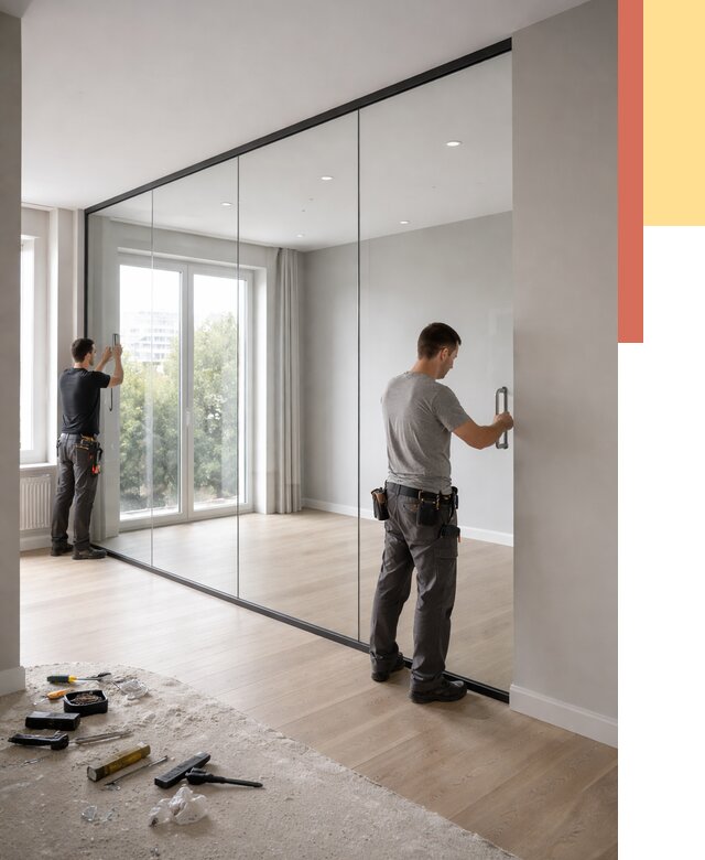 Изготовление стеклянных перегородок в Химках от 12803 руб. под ключ | ОТДЕЛОЧНИК-Хмк