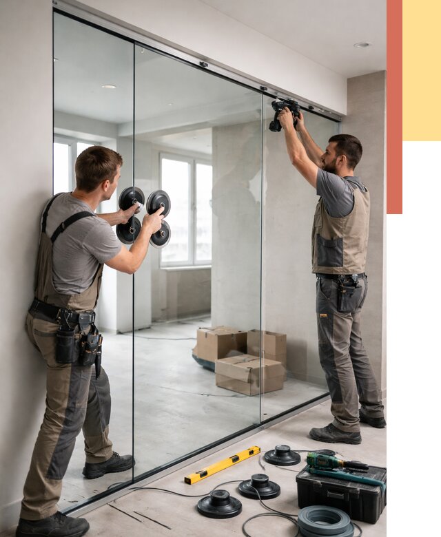 Монтаж стеклянных перегородок в Химках от 6739 руб. | ОТДЕЛОЧНИК-Хмк