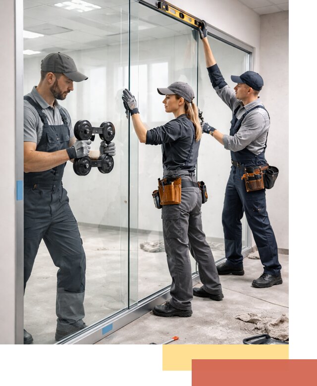 Профессиональный монтаж стеклянных перегородок в Химках