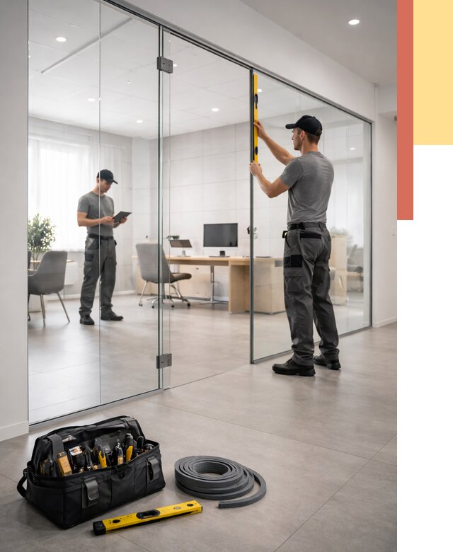 Цельностеклянные перегородки под ключ в Химках от 9849 руб. — монтаж и цены | ОТДЕЛОЧНИК-Хмк