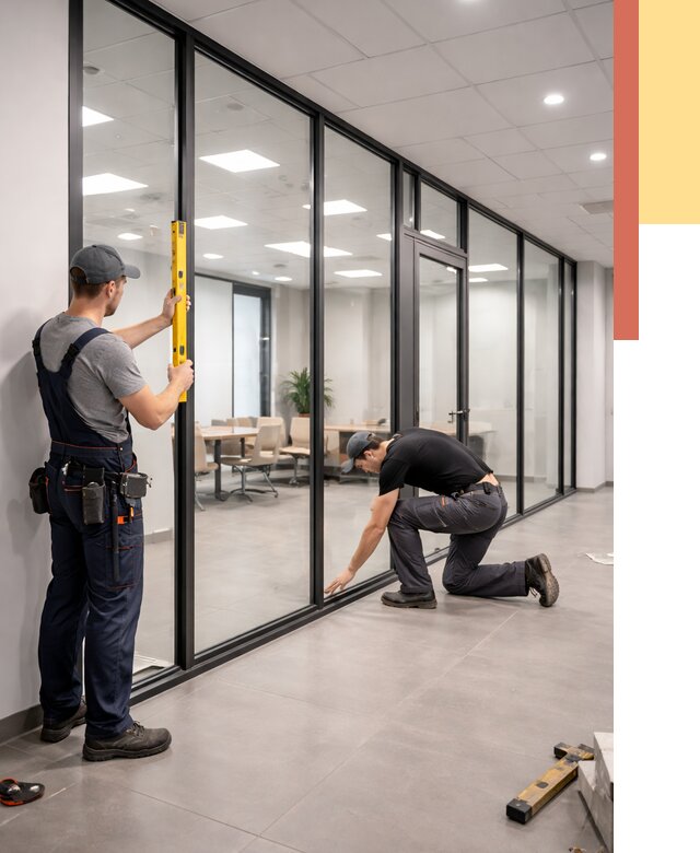 Каркасные стеклянные перегородки в Химках под ключ от 9538 руб. | ОТДЕЛОЧНИК-Хмк