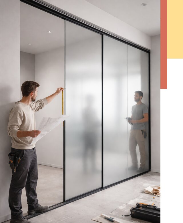 Матовые стеклянные перегородки в Химках от 8812 руб. — монтаж и установка | ОТДЕЛОЧНИК-Хмк