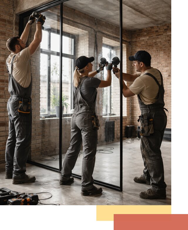 Стеклянные перегородки лофт — изготовление и монтаж в Химках