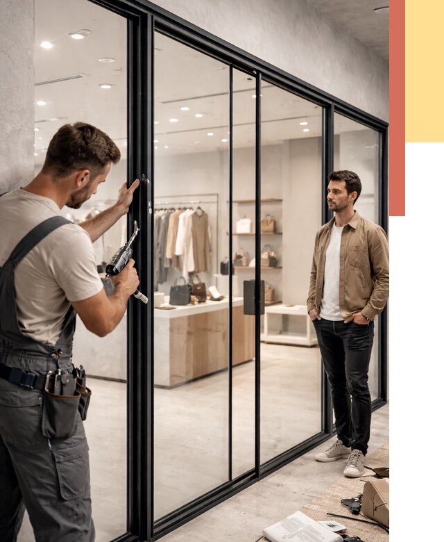 Стеклянные перегородки для магазинов в Химках от 8501 руб. под ключ | ОТДЕЛОЧНИК-Хмк