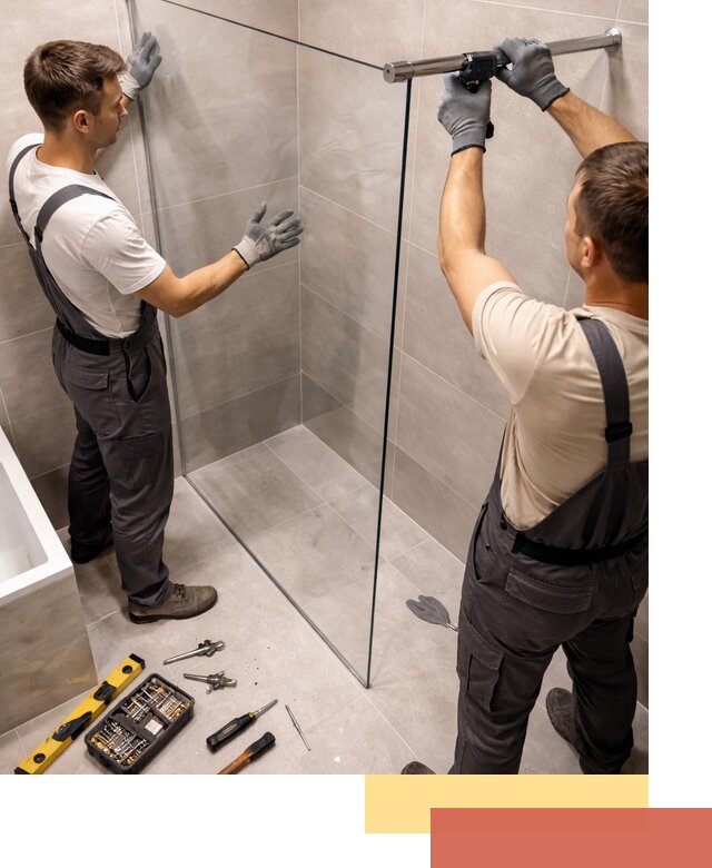 Стеклянные перегородки для душа в Химках — изготовление и монтаж