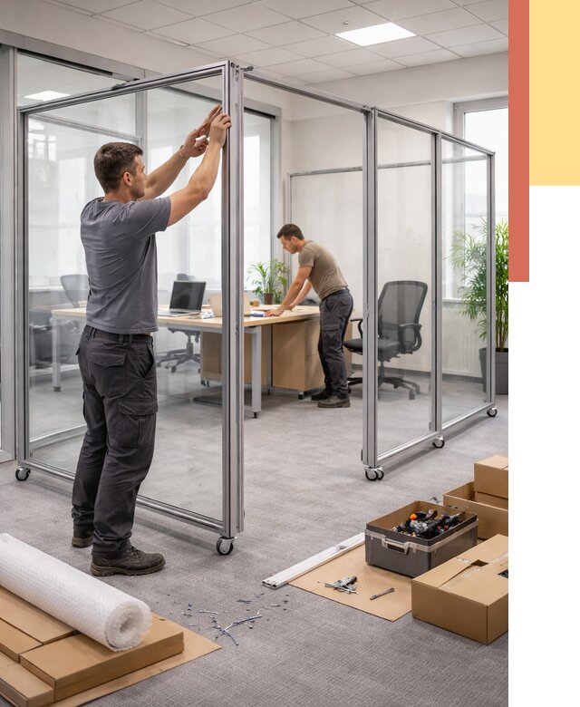 Мобильные офисные перегородки в Химках от 12959 руб. — установка под ключ | ОТДЕЛОЧНИК-Хмк