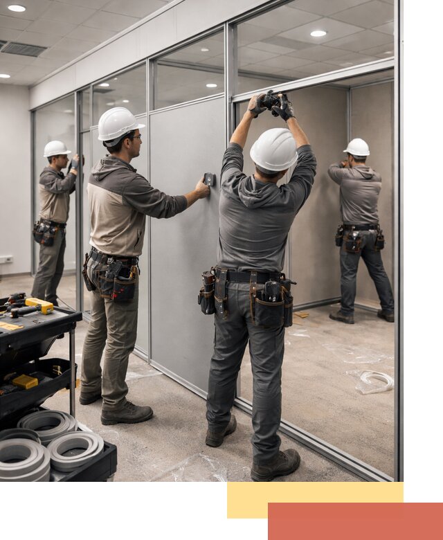 Мобильные офисные перегородки под ключ в Химках