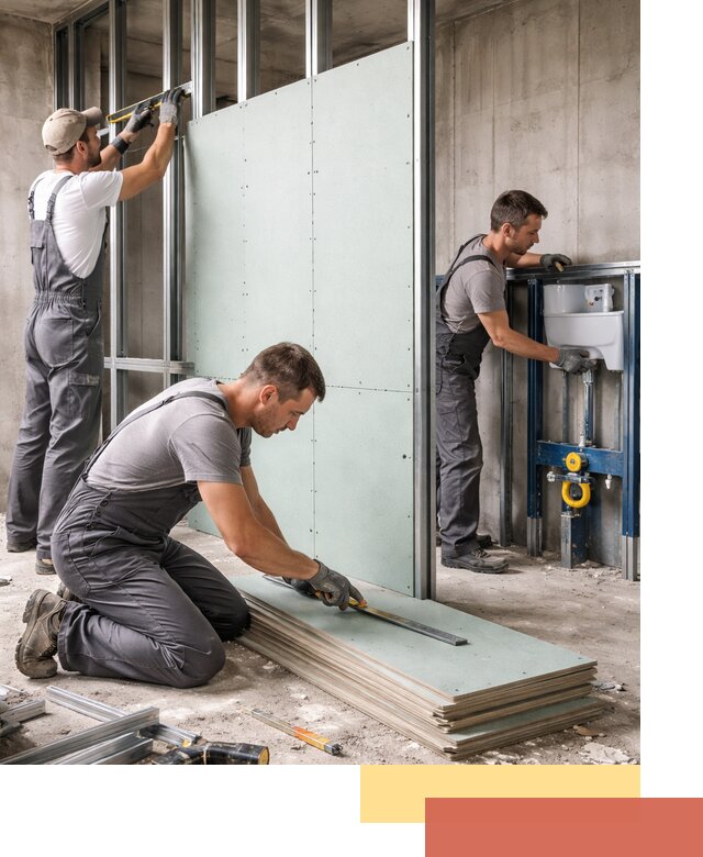 Монтаж и ремонт сантехнических перегородок в Химках