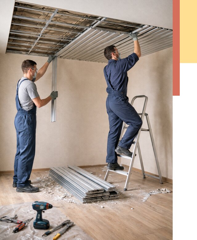 Демонтаж реечного потолка в Химках от 4665 руб. быстро и недорого | ОТДЕЛОЧНИК-Хмк