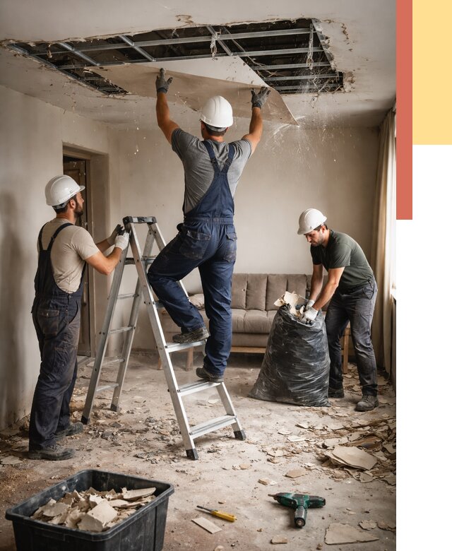 Демонтаж гипсокартонного потолка в Химках от 435 руб. за м2 — ОТДЕЛОЧНИК-Хмк