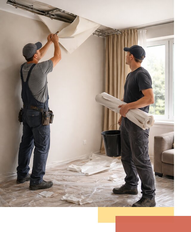 Демонтаж натяжного потолка в Химках быстро и аккуратно