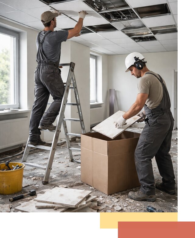 Демонтаж потолочной плитки в Химках быстро и аккуратно