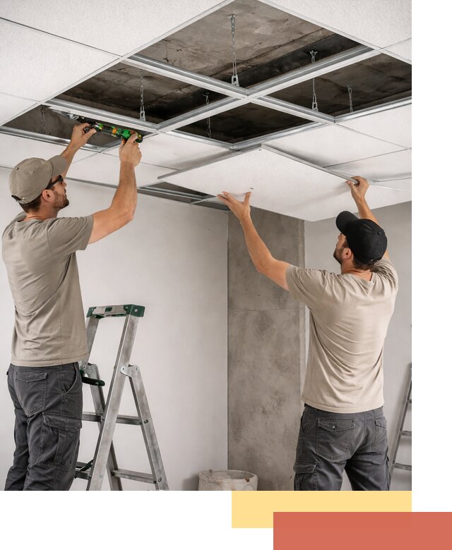 Монтаж потолка Армстронг под ключ в Химках