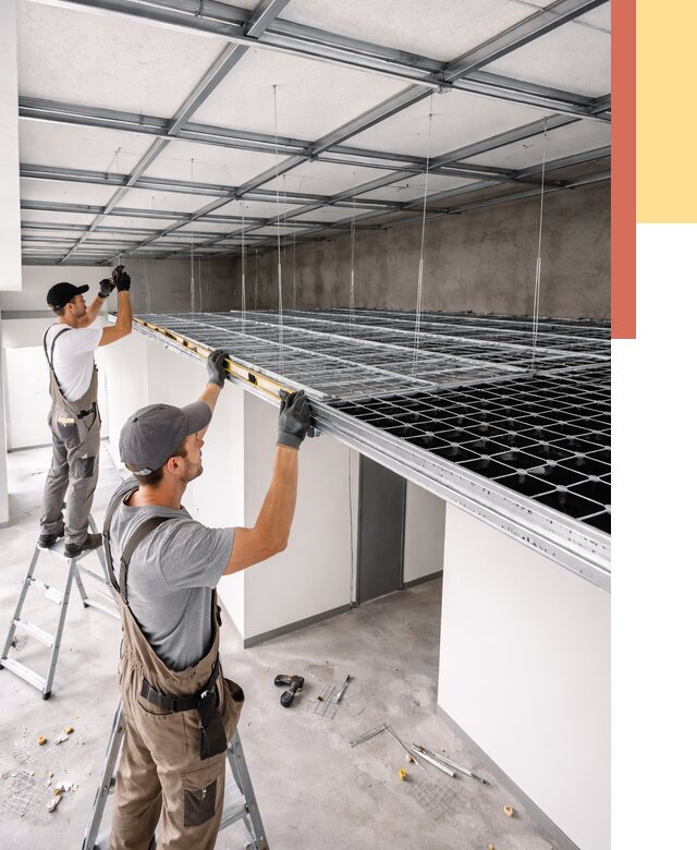 Монтаж потолка грильято в Химках от 467 руб./м² — быстрая сборка под ключ | ОТДЕЛОЧНИК-Хмк