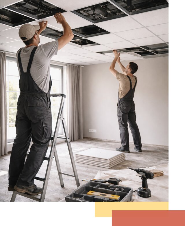 Замена плит подвесного потолка в Химках быстро и качественно