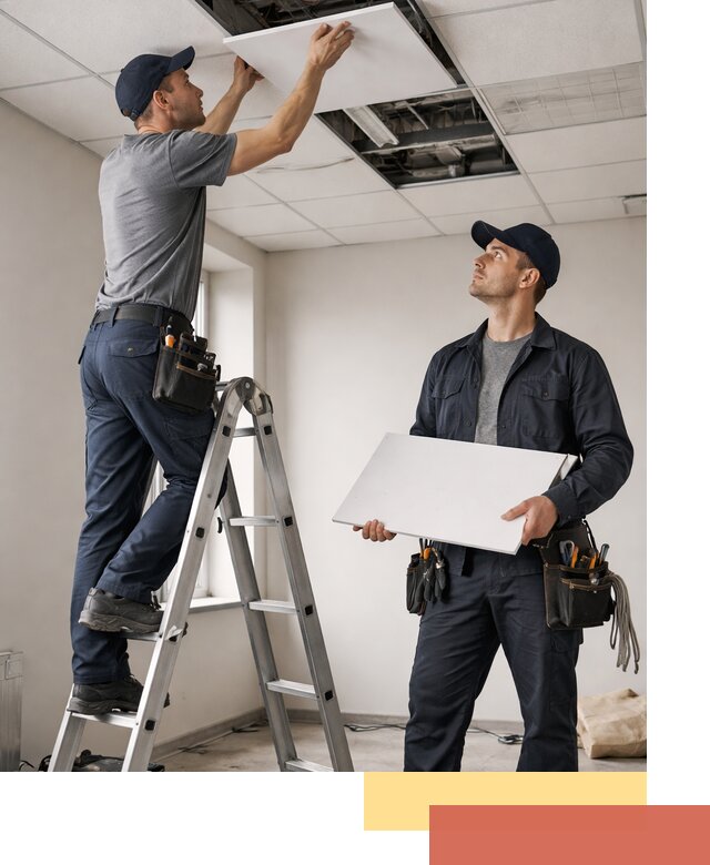 Обслуживание подвесного потолка в Химках — ремонт и чистка