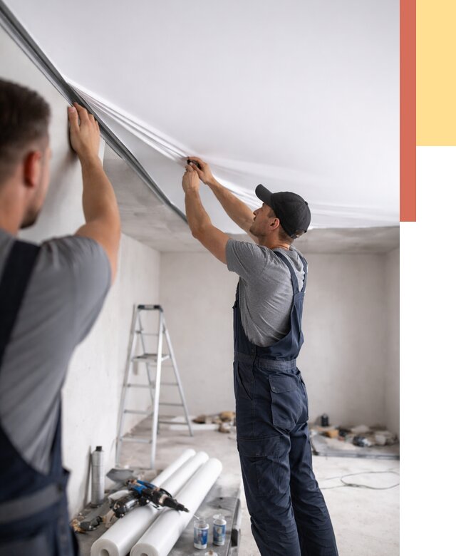 Монтаж матового натяжного потолка в Химках от 4665 руб./м² — быстро и недорого | ОТДЕЛОЧНИК-Хмк