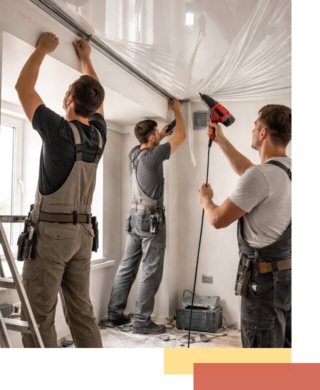 Монтаж глянцевого натяжного потолка в Химках быстро и качественно