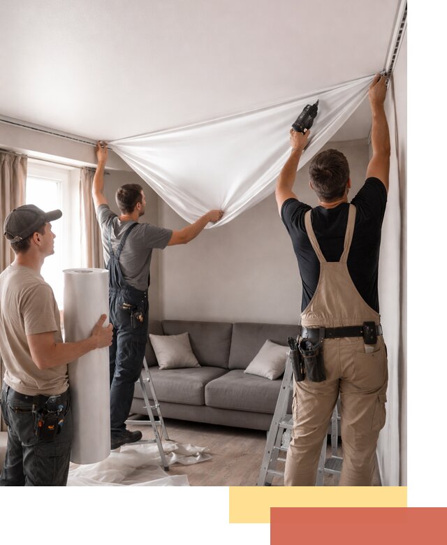 Монтаж сатинового натяжного потолка в Химках качественно и быстро