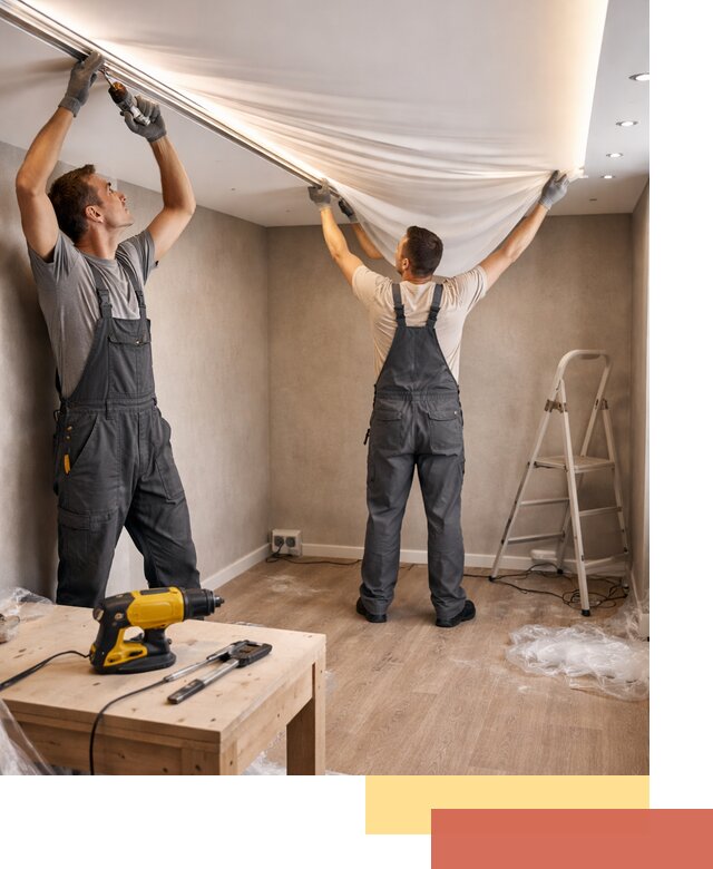 Монтаж натяжного потолка с подсветкой в Химках цена и сроки