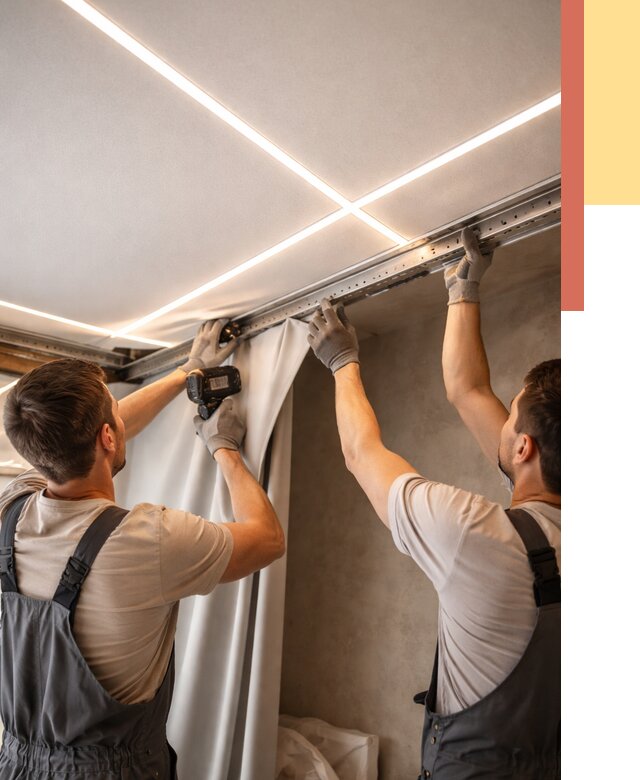 Монтаж натяжного потолка со световыми линиями в Химках от 1244 руб. | ОТДЕЛОЧНИК-Хмк