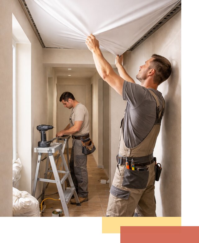 Монтаж натяжного потолка в прихожей в Химках