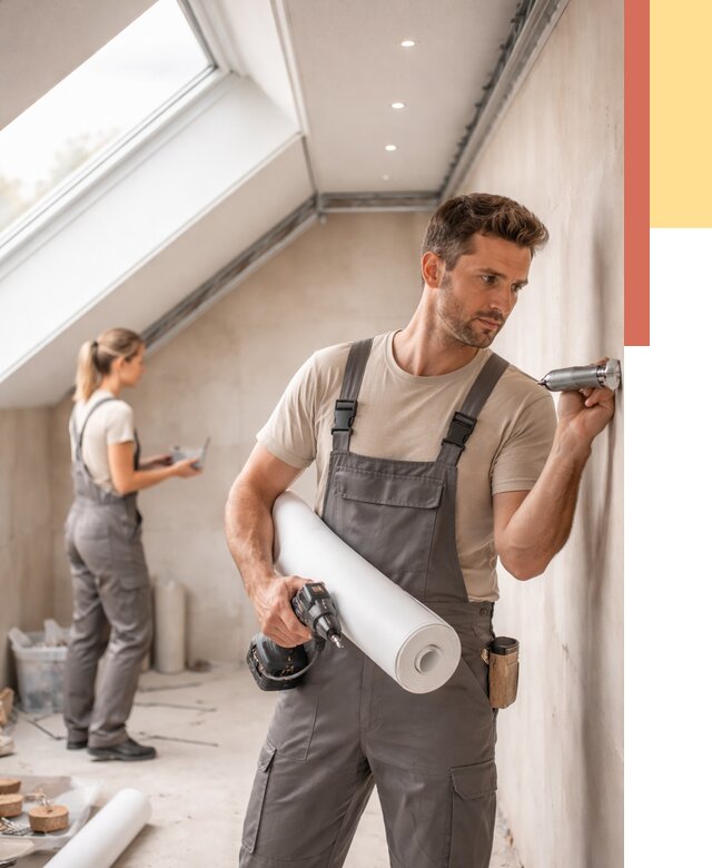 Монтаж натяжного потолка на мансарде в Химках от 3628 руб. | ОТДЕЛОЧНИК-Хмк