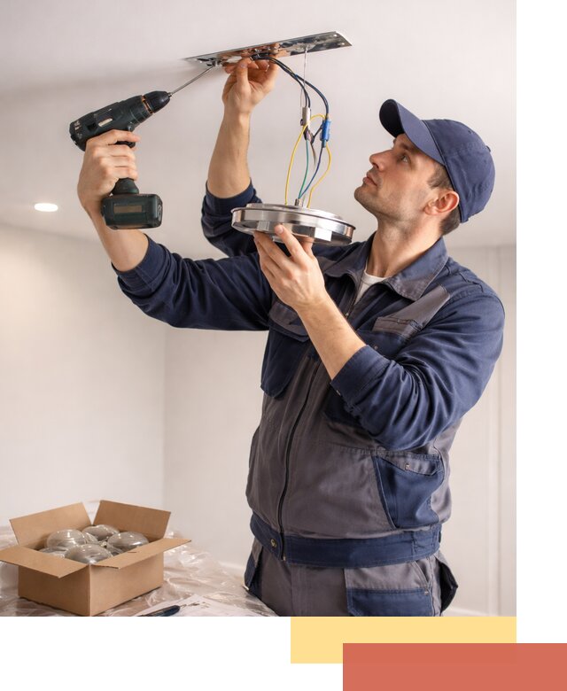 Установка люстры в натяжной потолок в Химках