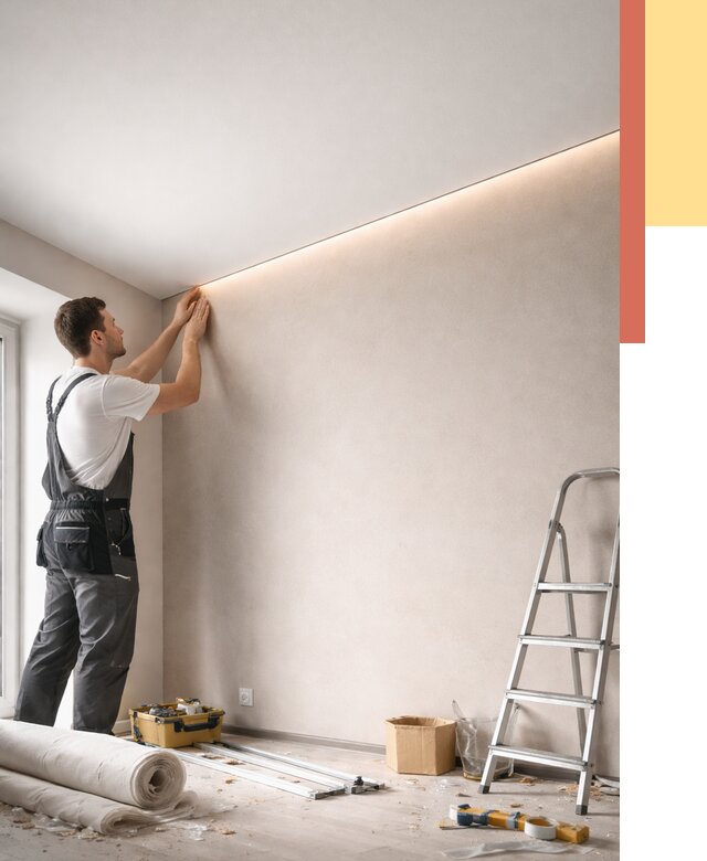 Теневые натяжные потолки в Химках от 8501 руб. под ключ | ОТДЕЛОЧНИК-Хмк