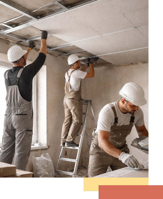 Одноуровневый потолок из гипсокартона в Химках — монтаж и отделка