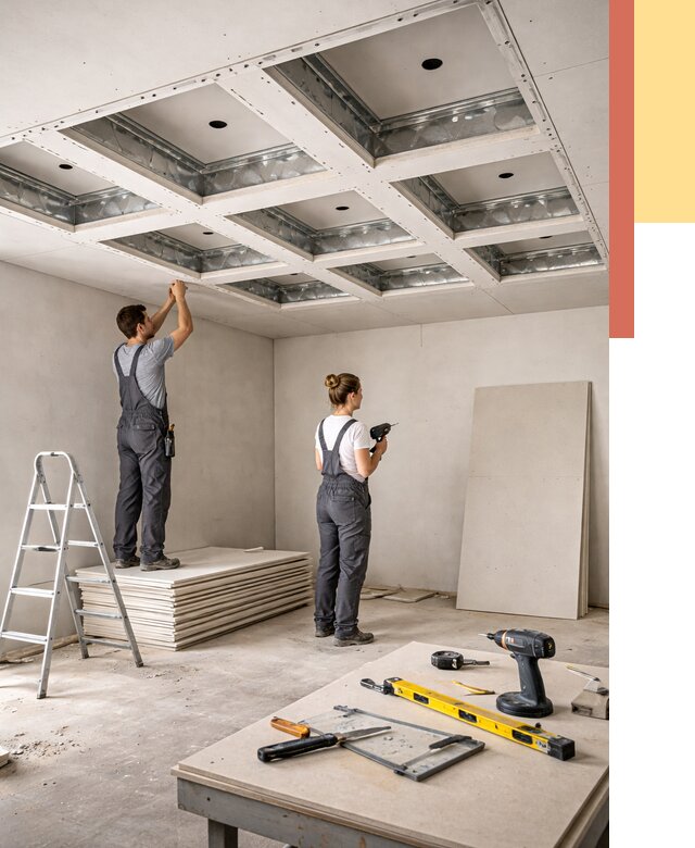 Кессонный потолок из гипсокартона в Химках от 1918 руб. — монтаж и под ключ | ОТДЕЛОЧНИК-Хмк