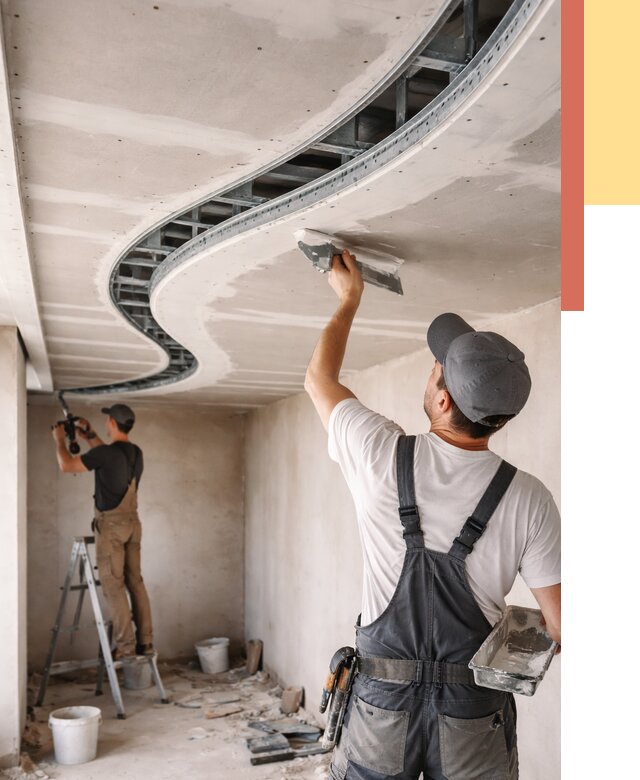 Криволинейный потолок из гипсокартона в Химках от 2177 руб./м2 | ОТДЕЛОЧНИК-Хмк