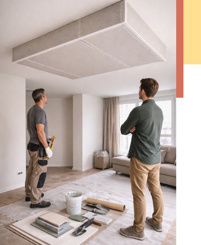 Короб на потолке из гипсокартона в Химках от 2281 руб. — монтаж и услуги под ключ | ОТДЕЛОЧНИК-Хмк