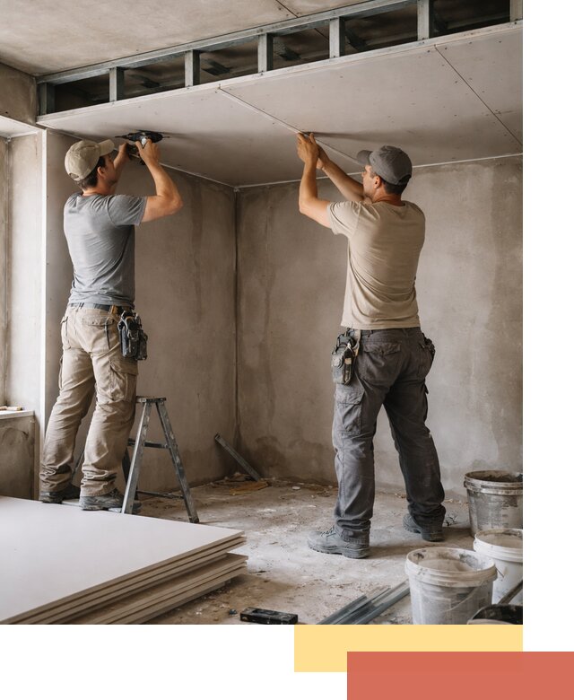 Короб из гипсокартона на потолке под ключ в Химках