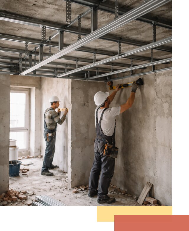 Монтаж каркаса потолка из профильного профиля в Химках