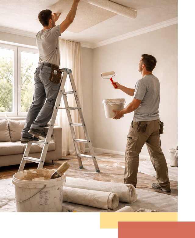 Поклейка обоев на потолок в Химках — качественно и быстро