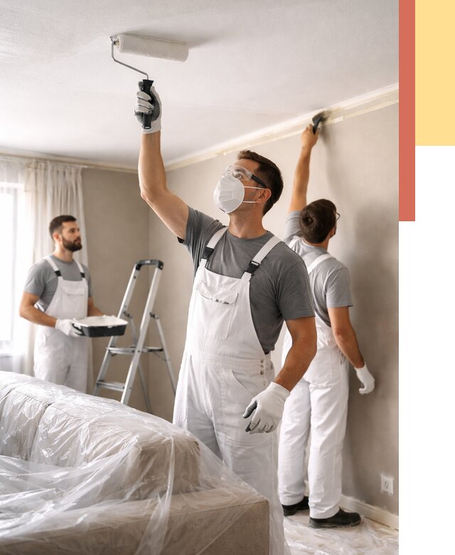 Покраска потолка водоэмельсионной краской в Химках от 2281 руб/м² — услуги под ключ | ОТДЕЛОЧНИК-Хмк