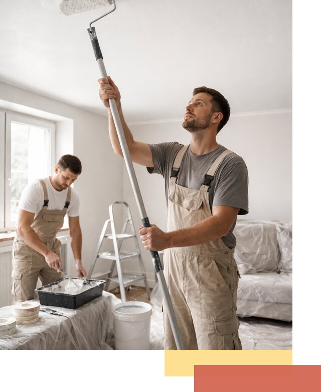 Покраска потолка водоэмульсионной краской в Химках