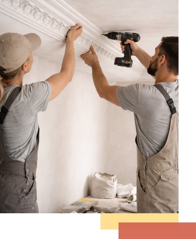 Профессиональный монтаж лепнины на потолок в Химках