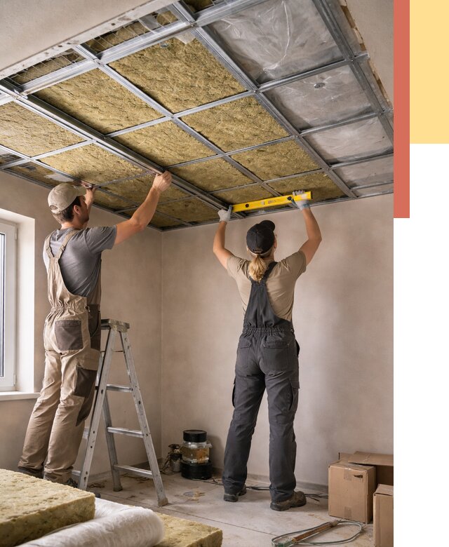 Шумоизоляция потолка в Химках от 1296 руб. под ключ — услуги ОТДЕЛОЧНИК-Хмк