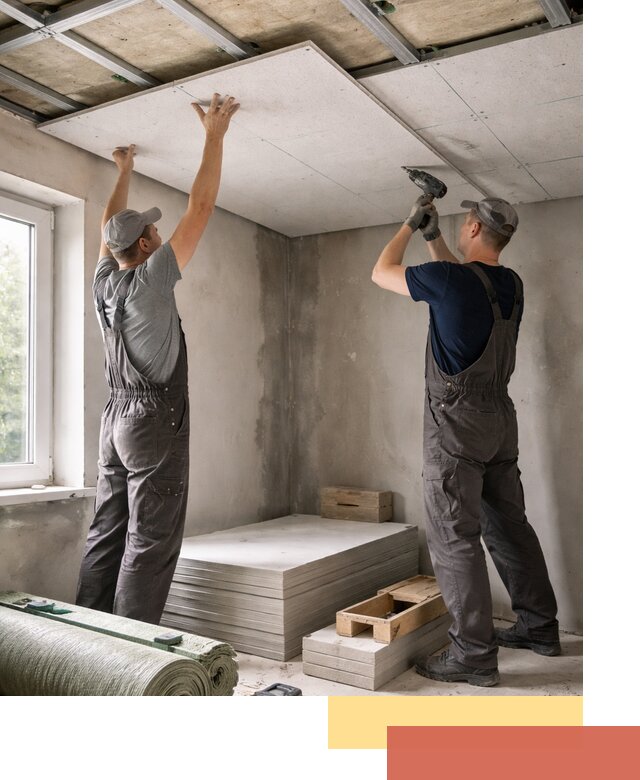 Шумоизоляция потолка панелями ЗИПС в Химках